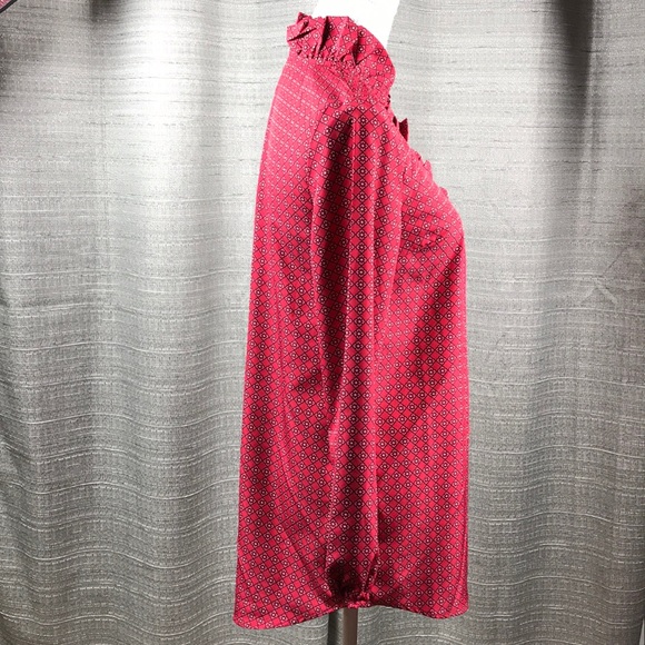 Mudpie Red Ruffle Collard Blouse - Picture 3 of 7